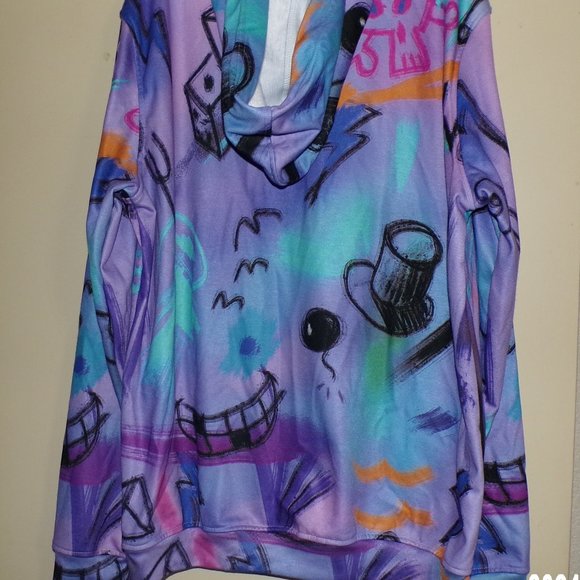 " FRESHOODS " PURE PATTERN MULTI-COLORED LONG SLEEVE HOODED SWEATSHIRT - Picture 9 of 12